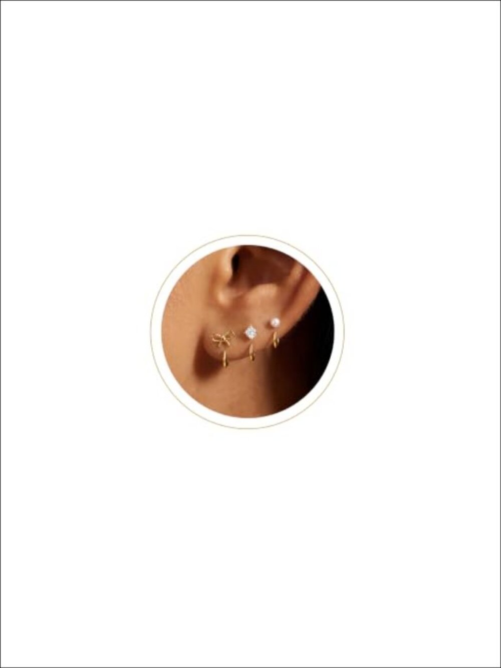 14K Gold Plated Backless Half Hoop Huggie Earrings Set for Women